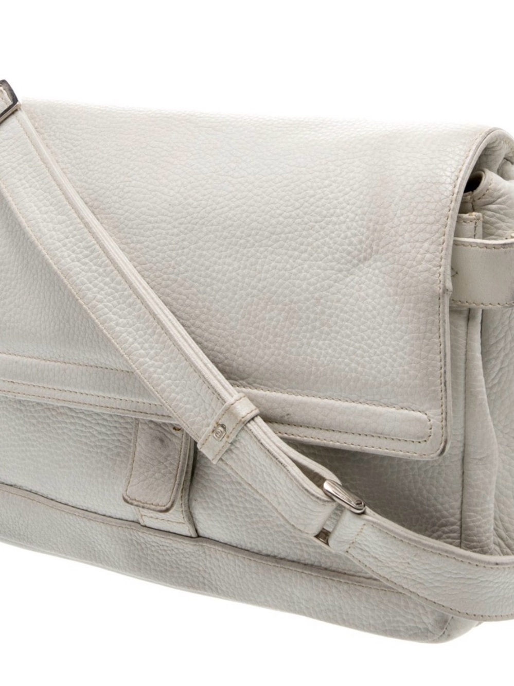 Gucci Pebbled Leather Crossbody Bag in Off-White